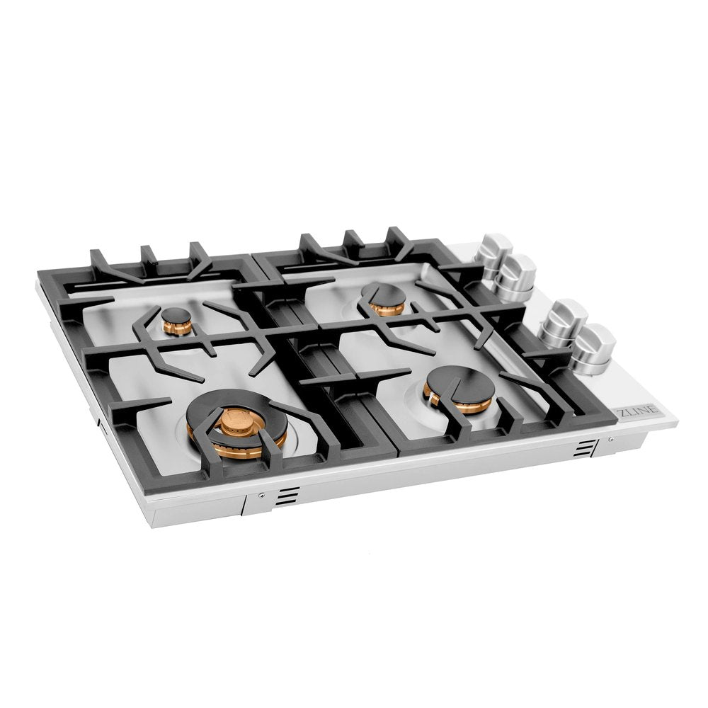 ZLINE 30" Gas Dropin Cooktop With 4 Brass Burners