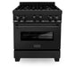 ZLINE 30" Professional 4.0 cu. ft. 4 Gas on Gas Range in Black Stainless Steel