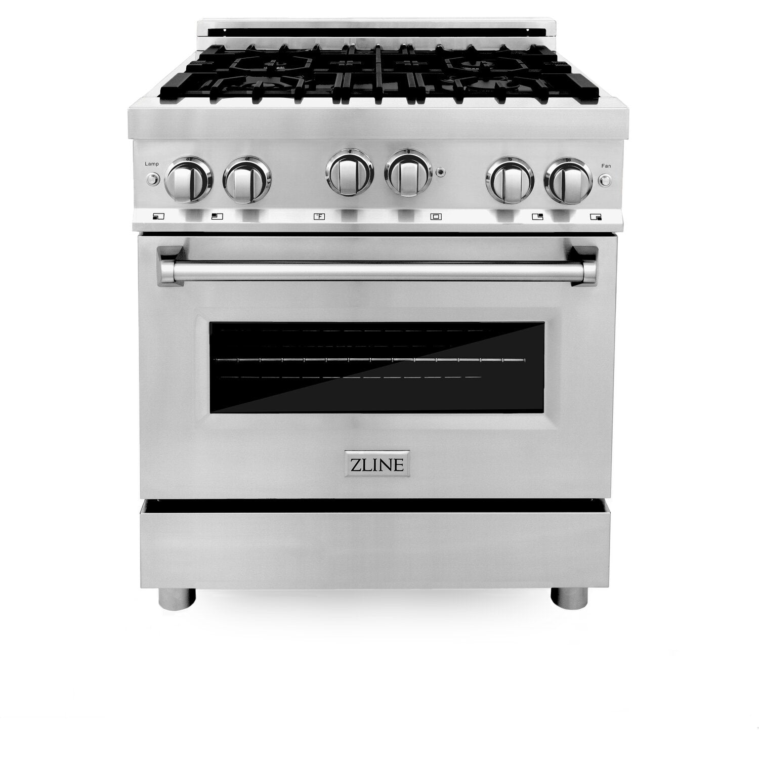 Zline 30 Professional 4 0 Cu Ft 4 Gas On Gas Range In Stainless Ste