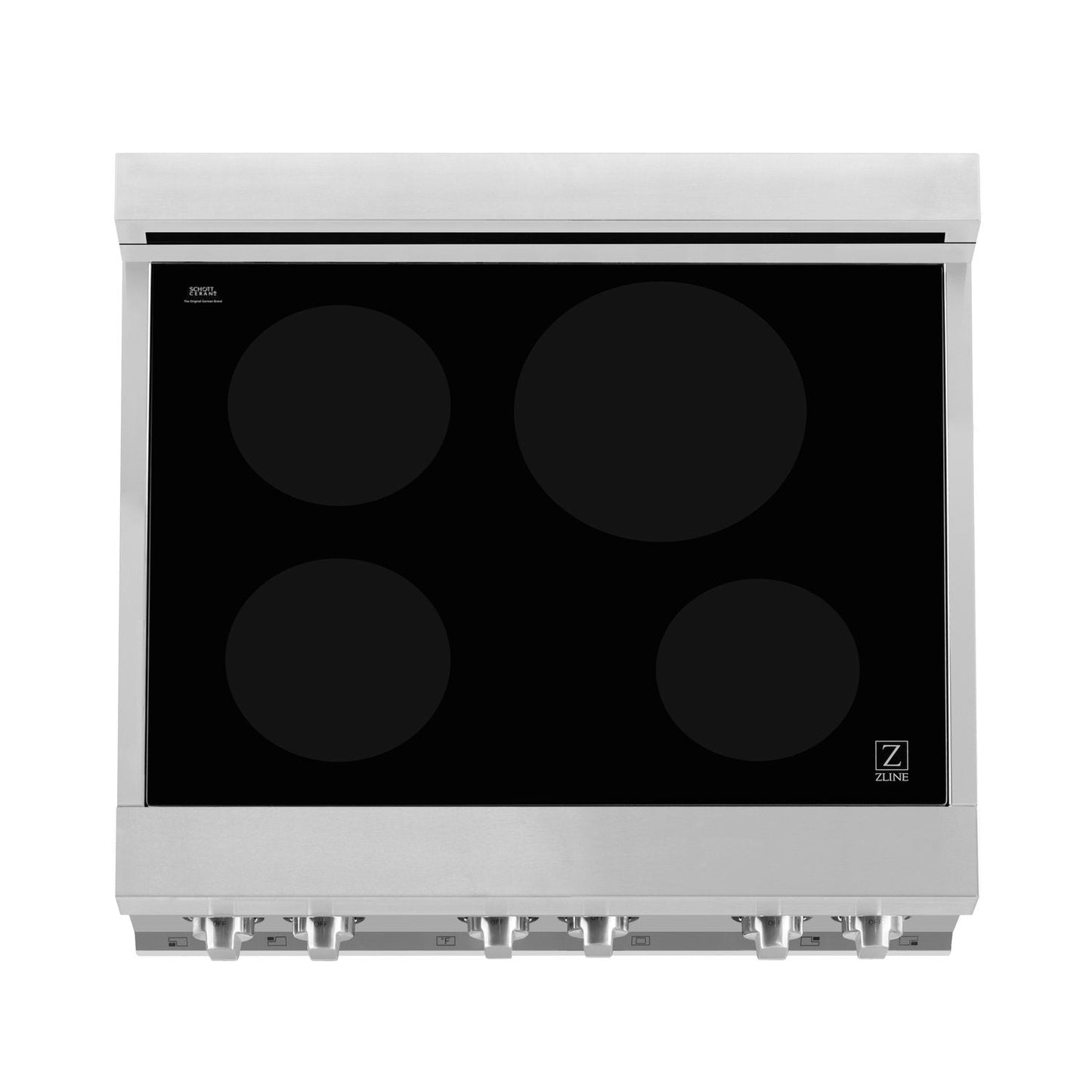 ZLINE 30" Stainless Steel 4 Element Induction Range With 4 cu. ft. Electric Oven