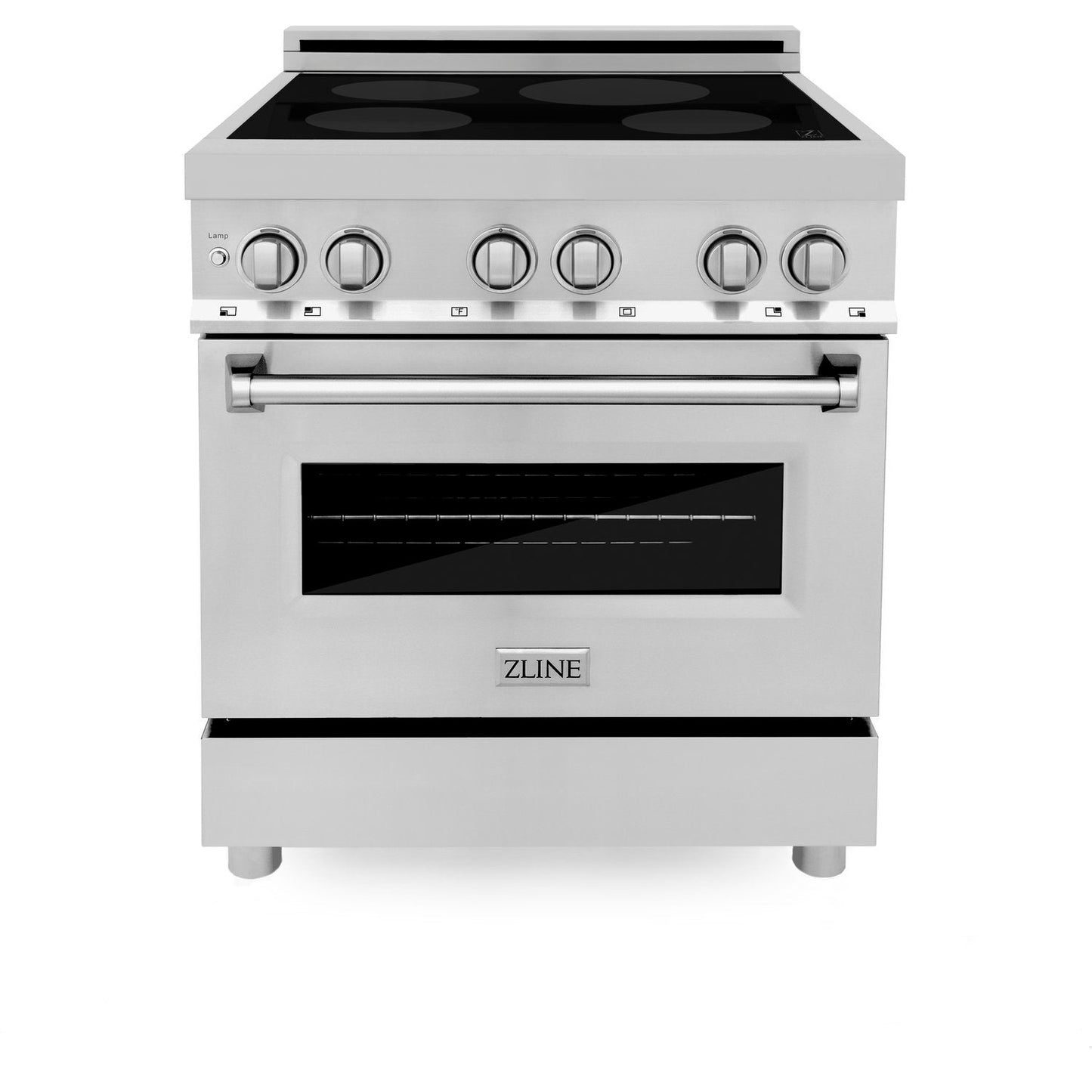 ZLINE 30" Stainless Steel 4 Element Induction Range With 4 cu. ft. Electric Oven