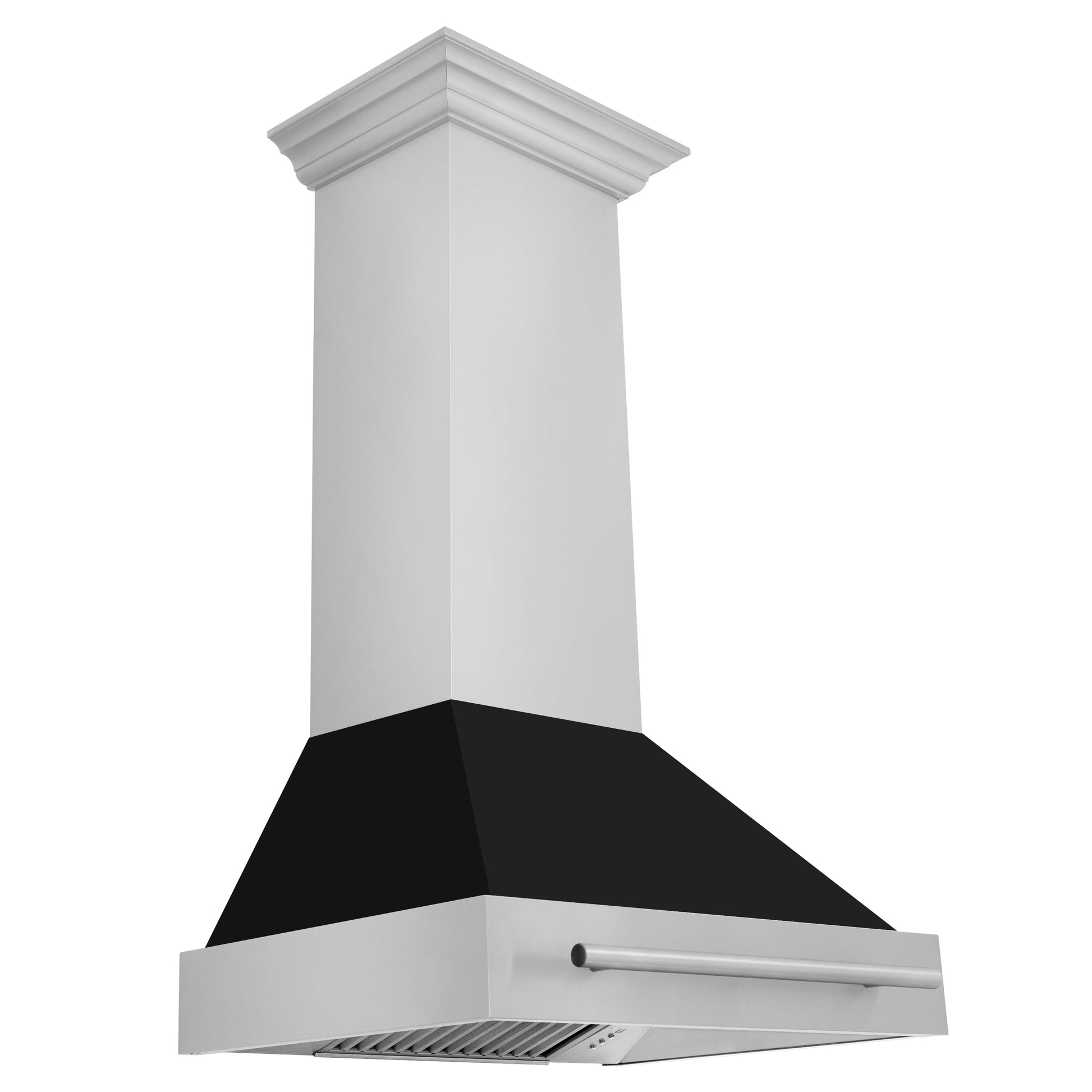 ZLINE 30" Stainless Steel Range Hood With Black Matte Shell and Stainless Steel Handle