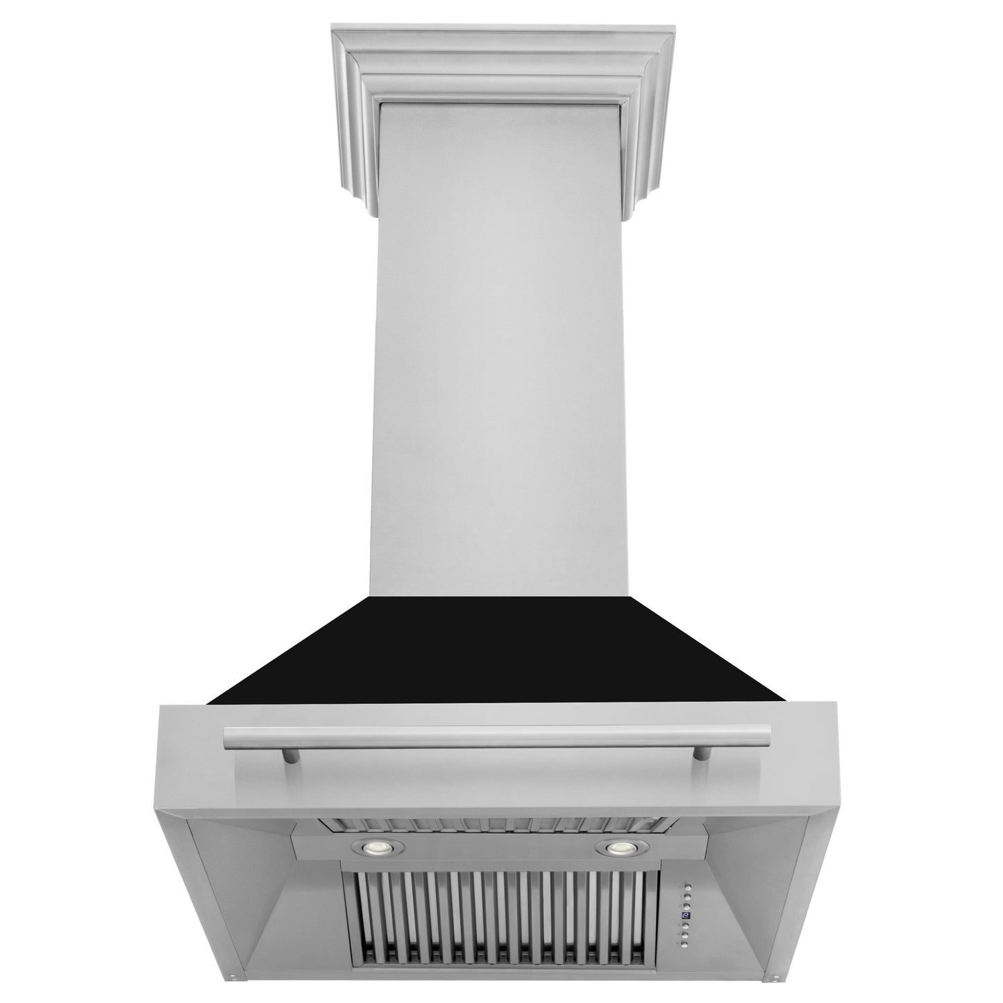 ZLINE 30" Stainless Steel Range Hood With Black Matte Shell and Stainless Steel Handle