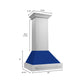 ZLINE 30" Stainless Steel Range Hood With Blue Gloss Shell and Stainless Steel Handle