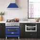 ZLINE 30" Stainless Steel Range Hood With Blue Matte Shell and Stainless Steel Handle