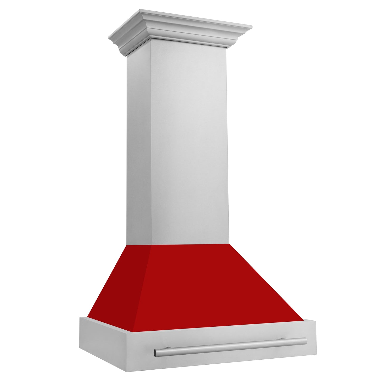 ZLINE 30" Stainless Steel Range Hood With Red Matte Shell and Stainless Steel Handle