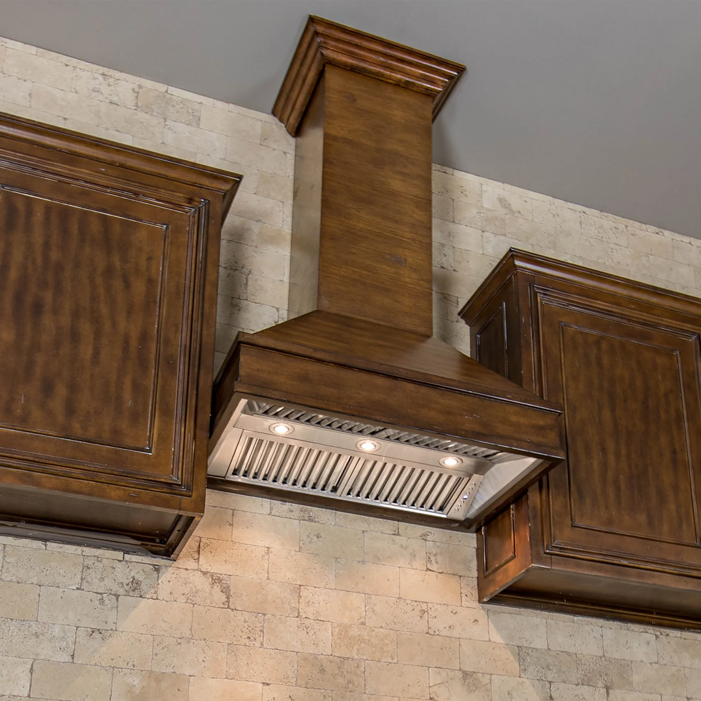 ZLINE 30" Wooden Wall Mount Range Hood in Walnut and Hamilton - Includes Motor