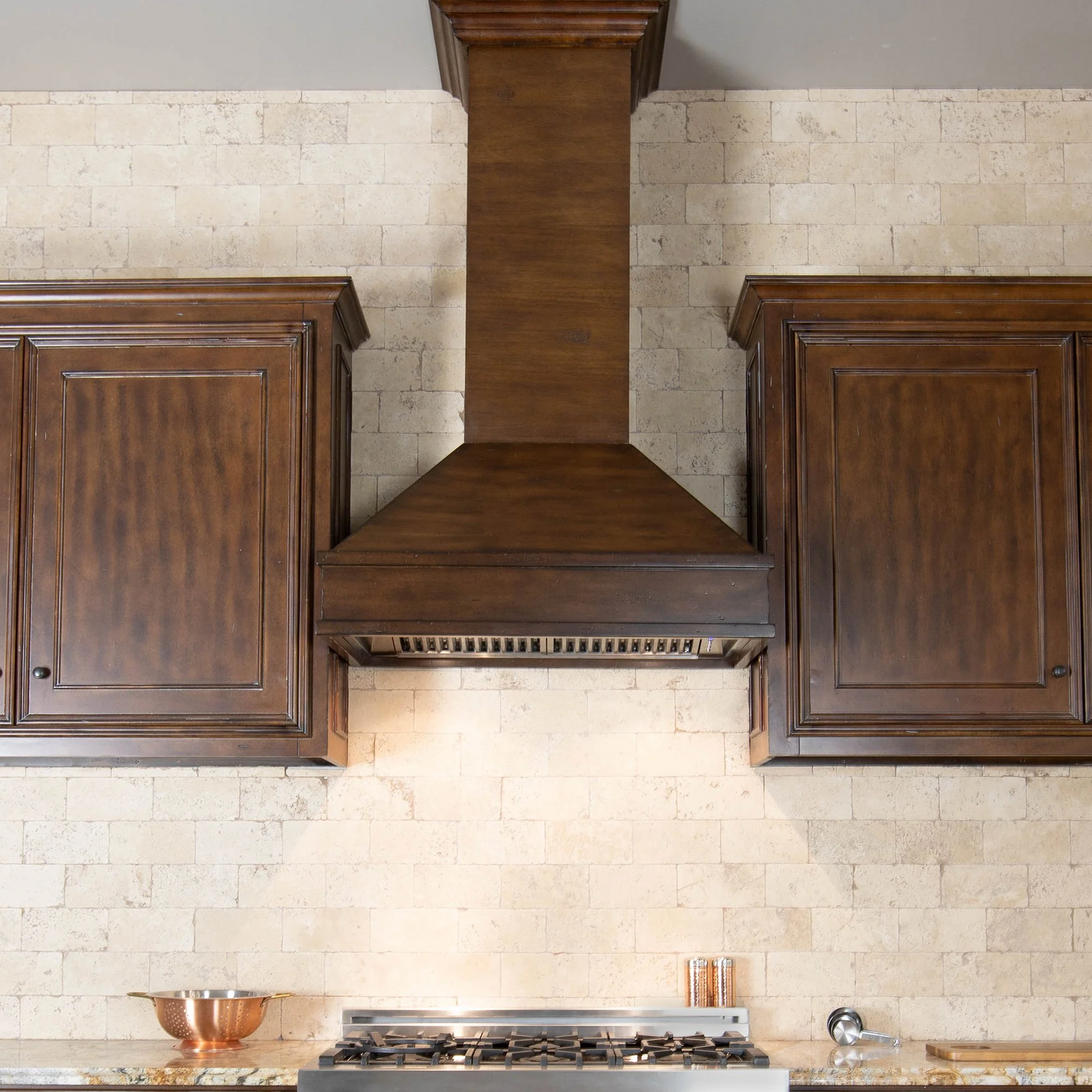 ZLINE 30" Wooden Wall Mount Range Hood in Walnut and Hamilton - Includes Motor