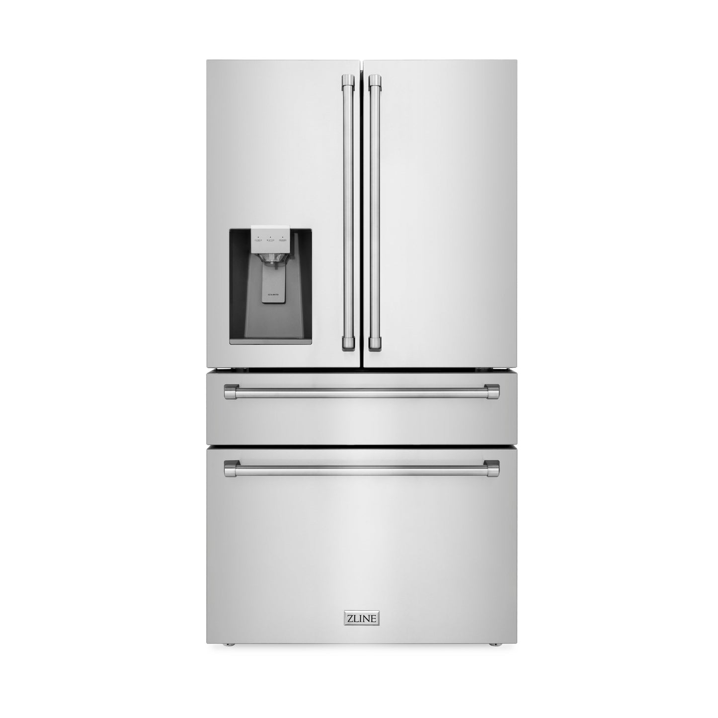 ZLINE 36" 21.6 cu. ft Fingerprint Resistant Stainless Steel Freestanding French Door Refrigerator With Water and Ice Dispenser