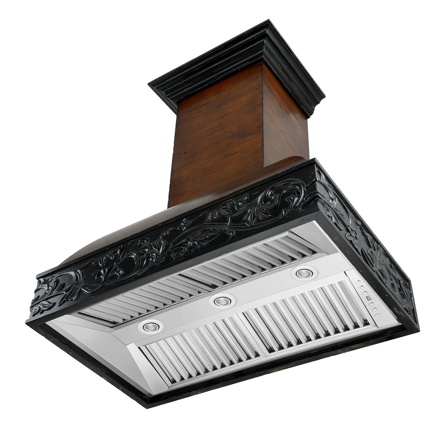 ZLINE 36" Antigua and Walnut Wooden Wall Mount Range Hood With Remote Motor