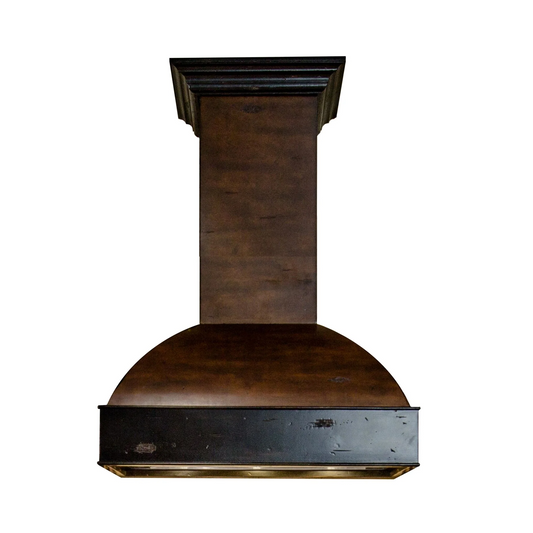 ZLINE 36" Antigua and Walnut Wooden Wall Mount Range Hood With Remote Motor