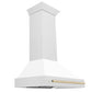 ZLINE 36" Autograph Edition DuraSnow Stainless Steel Range Hood With White Matte Shell and Gold Handle