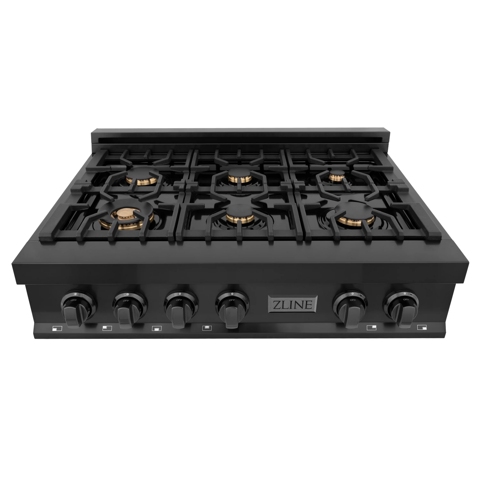 ZLINE 36" Black Stainless Porcelain 6 Burner Rangetop