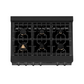 ZLINE 36" Black Stainless Porcelain 6 Burner Rangetop