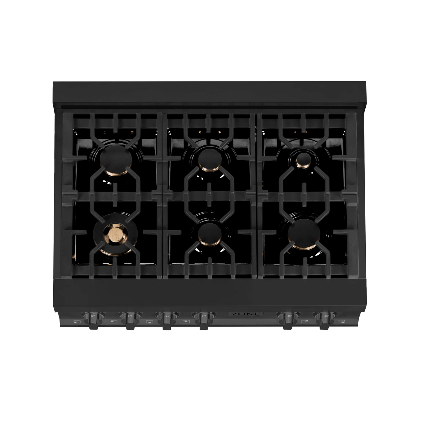 ZLINE 36" Black Stainless Porcelain 6 Burner Rangetop