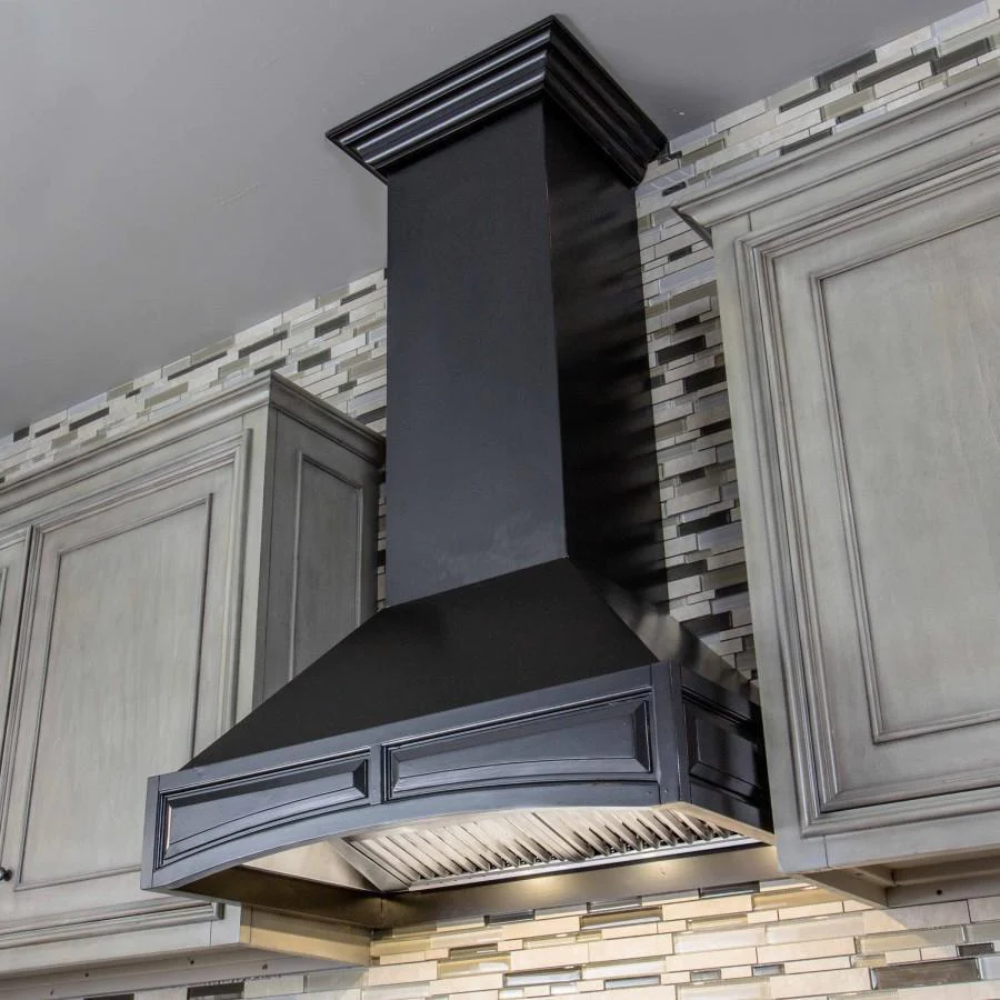 ZLINE 36" Black Wooden Wall Mount Range Hood With Motor