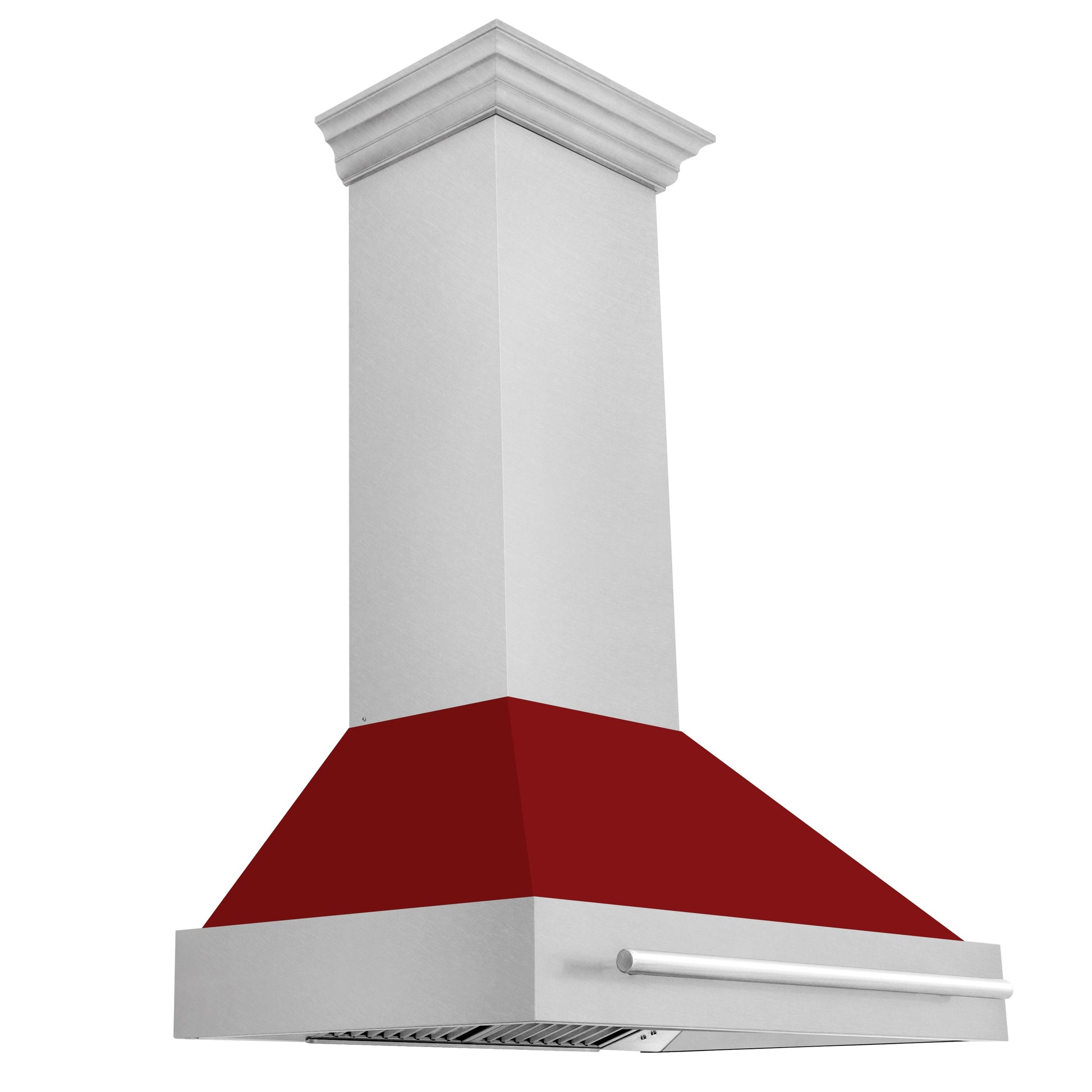 ZLINE 36" DuraSnow Stainless Steel Range Hood With Red Gloss Shell