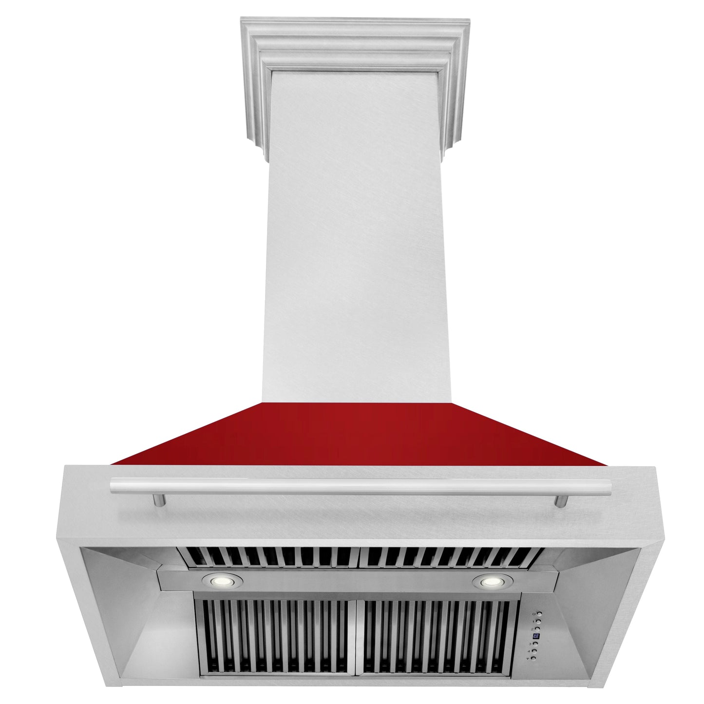 ZLINE 36" DuraSnow Stainless Steel Range Hood With Red Gloss Shell