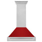 ZLINE 36" DuraSnow Stainless Steel Range Hood With Red Gloss Shell