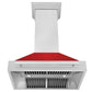 ZLINE 36" DuraSnow Stainless Steel Range Hood With Red Matte Shell