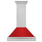 ZLINE 36" DuraSnow Stainless Steel Range Hood With Red Matte Shell