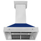 ZLINE 36" DuraSnow Stainless Steel Range Hood with Blue Gloss Shell