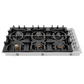 ZLINE 36" Gas Dropin Cooktop With 6 Brass Burners and Black Porcelain Top