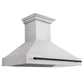 ZLINE 48" Autograph Edition DuraSnow Stainless Steel Range Hood With DuraSnow Stainless Steel Shell and Matte Black Handle