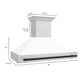 ZLINE 48" Autograph Edition Stainless Steel Wall Mount Range Hood With White Matte Shell and Matte Black Handle