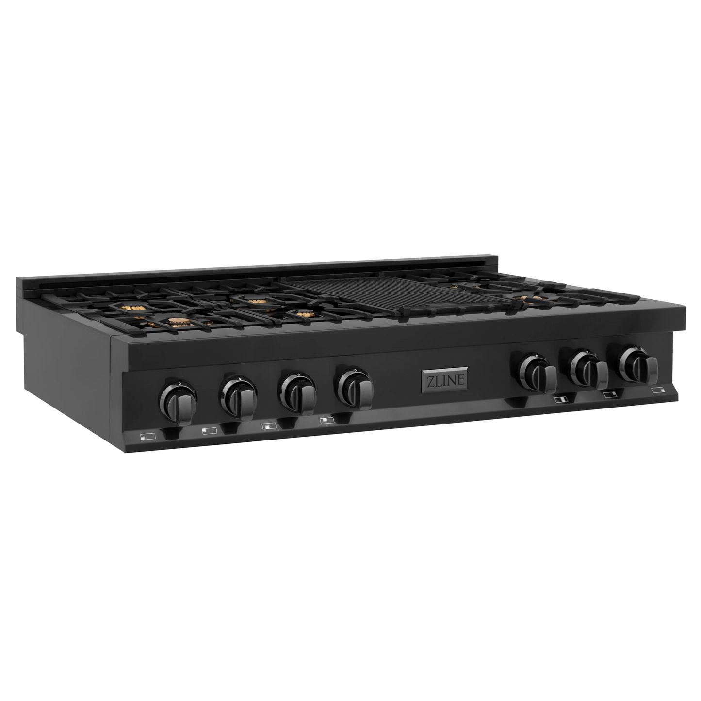 ZLINE 48" Black Stainless Porcelain 7 Burner Rangetop