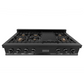 ZLINE 48" Black Stainless Porcelain 7 Burner Rangetop