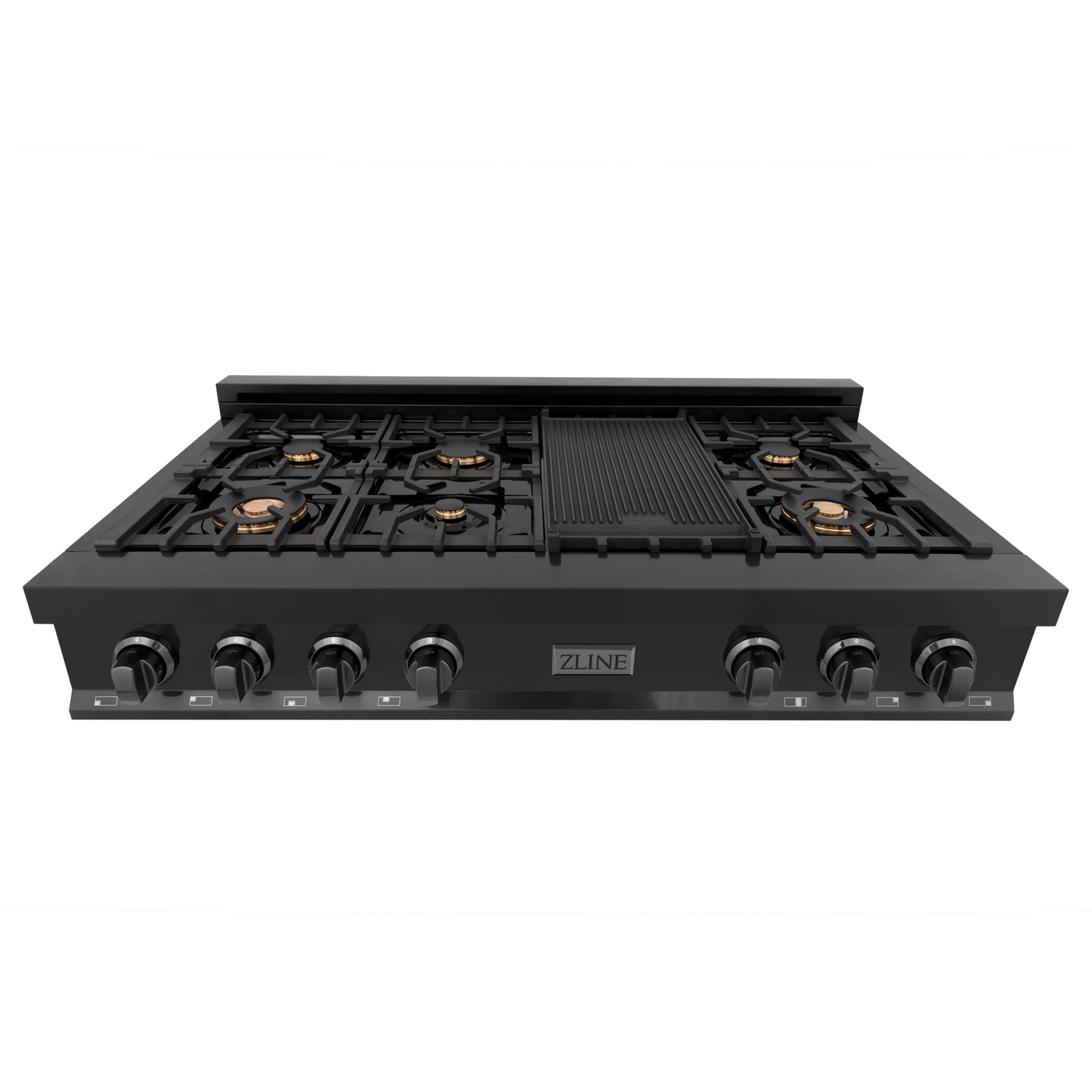 ZLINE 48" Black Stainless Porcelain 7 Burner Rangetop