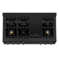 ZLINE 48" Black Stainless Porcelain 7 Burner Rangetop