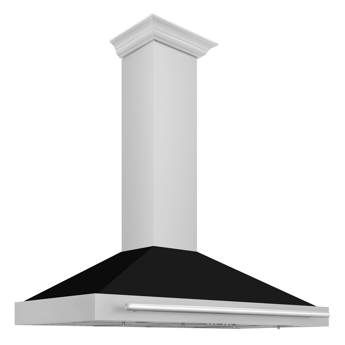 ZLINE 48" Stainless Steel Range Hood with Black Matte Shell and Stainless Steel Handle