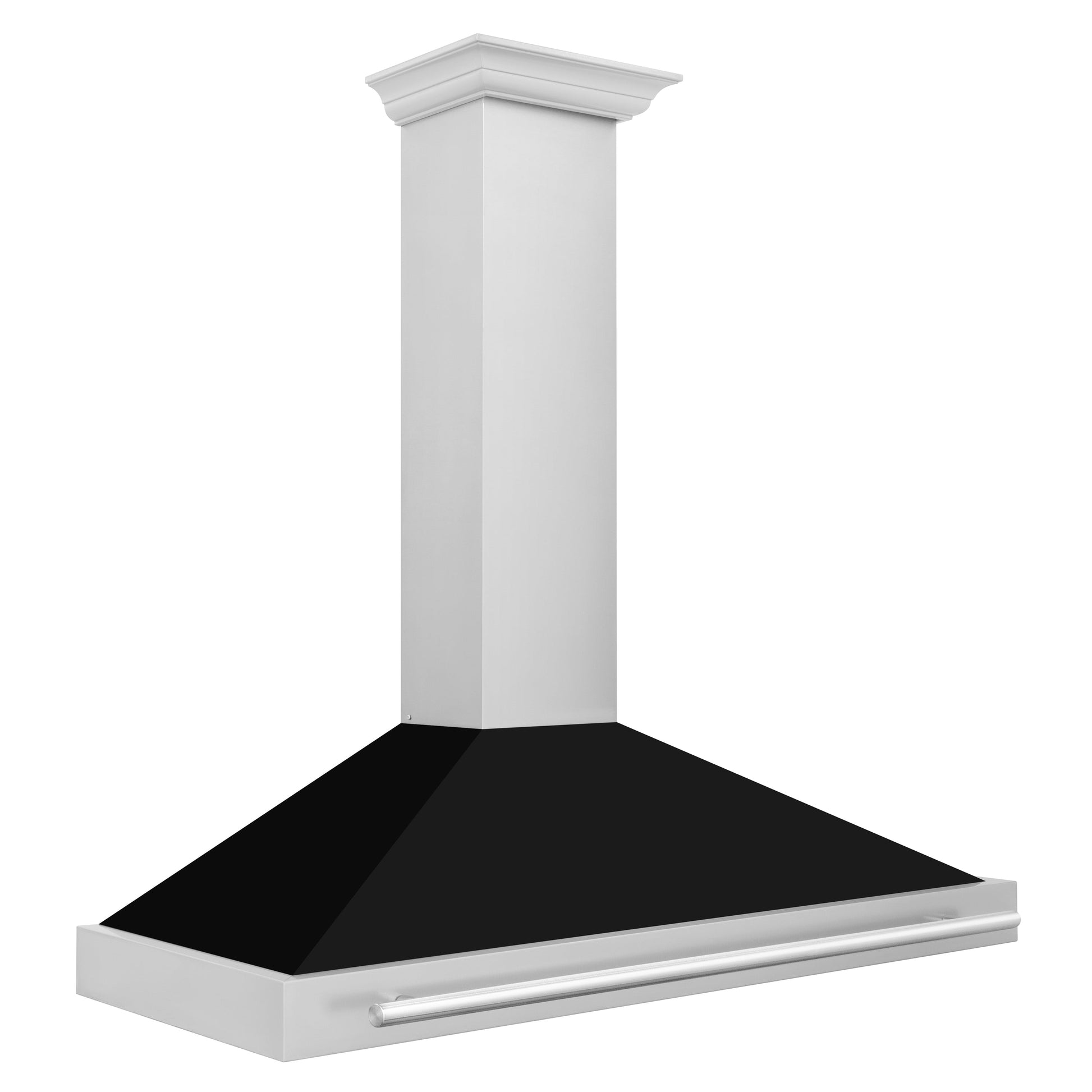 ZLINE 48" Stainless Steel Range Hood with Black Matte Shell and Stainless Steel Handle