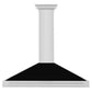 ZLINE 48" Stainless Steel Range Hood with Black Matte Shell and Stainless Steel Handle