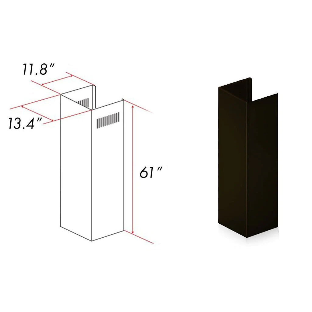 ZLINE 61" Extended Chimney and Crown (8667B-E)