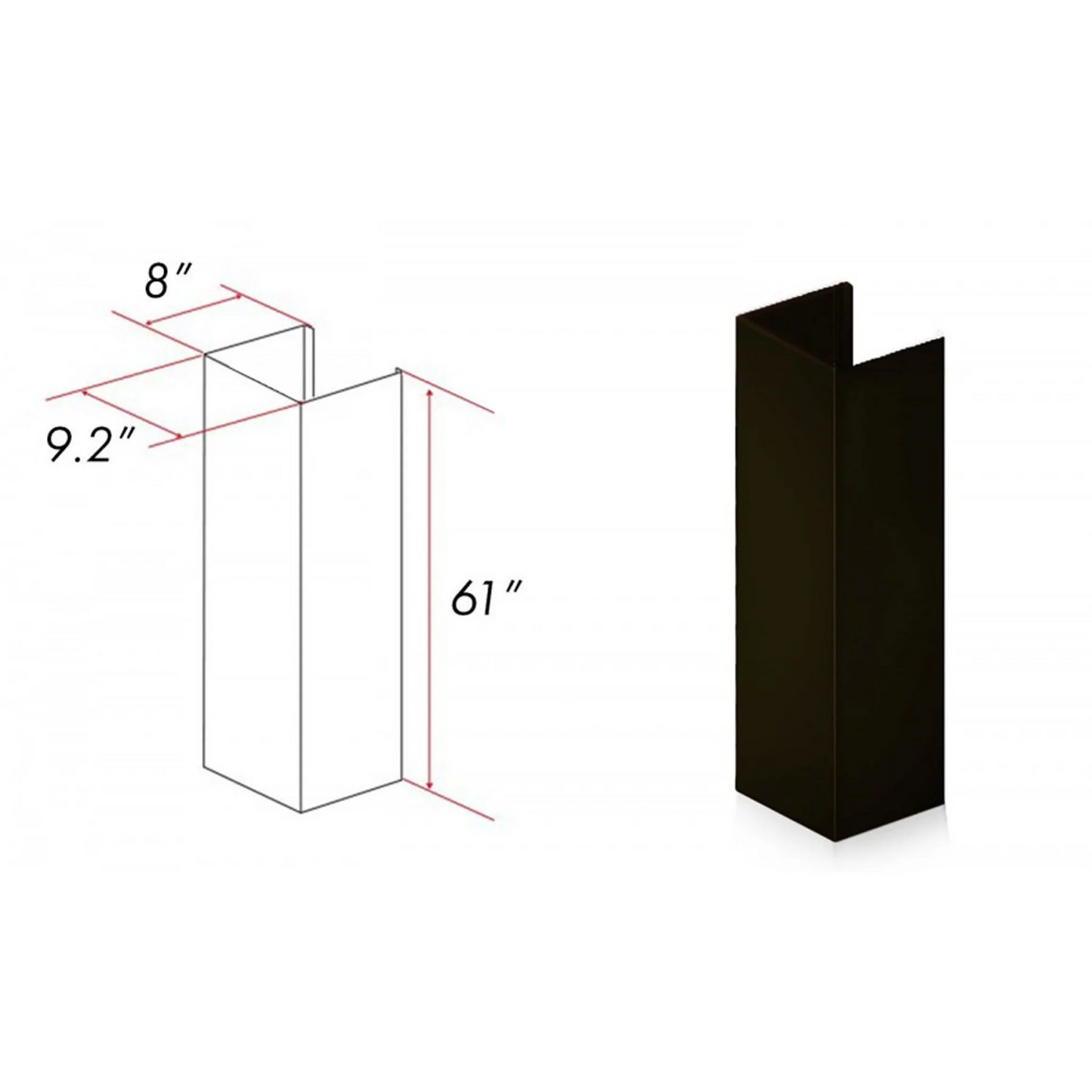 ZLINE 61" Extended Chimney and Crown (8KBB-E)