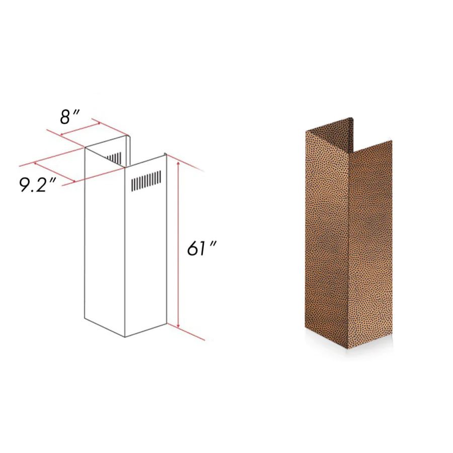 ZLINE 61" Extended Chimney and Crown (8KBH-E)