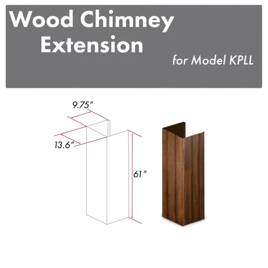 ZLINE 61" Wooden Chimney Extension for Ceilings up to 12 ft. (KPLL-E)