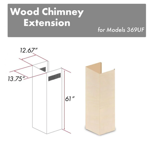 ZLINE 61" Wooden Chimney Extension for Ceilings up to 12.5 ft. (369UF-E)