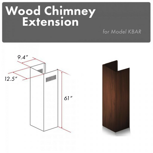 ZLINE 61" Wooden Chimney Extension for Ceilings up to 12.5 ft. (KBCC-E)