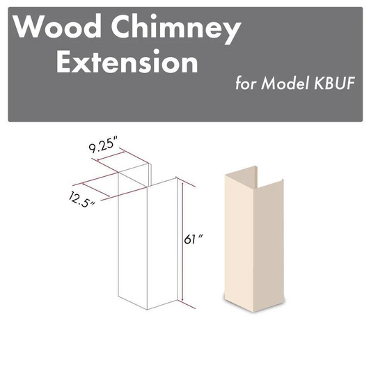 ZLINE 61" Wooden Chimney Extension for Ceilings up to 12.5 ft. (KBUF-E)