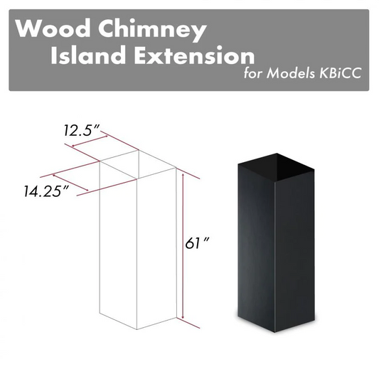 ZLINE 61" Wooden Chimney Extension for Ceilings up to 12.5 ft. (KBiCC-E)