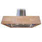 ZLINE 681iM-RS 30" Remote Blower Designer Series Wooden Island Mount Range Hood in Butcher Block