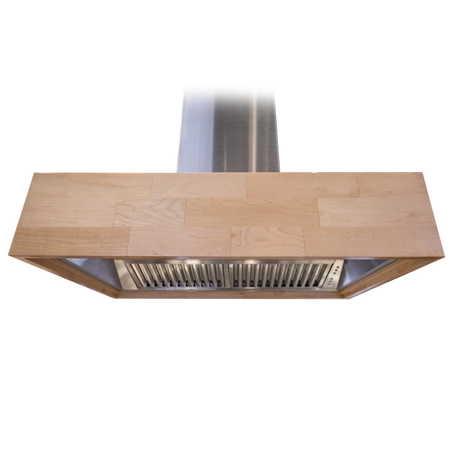 ZLINE 681iM-RS 30" Remote Blower Designer Series Wooden Island Mount Range Hood in Butcher Block