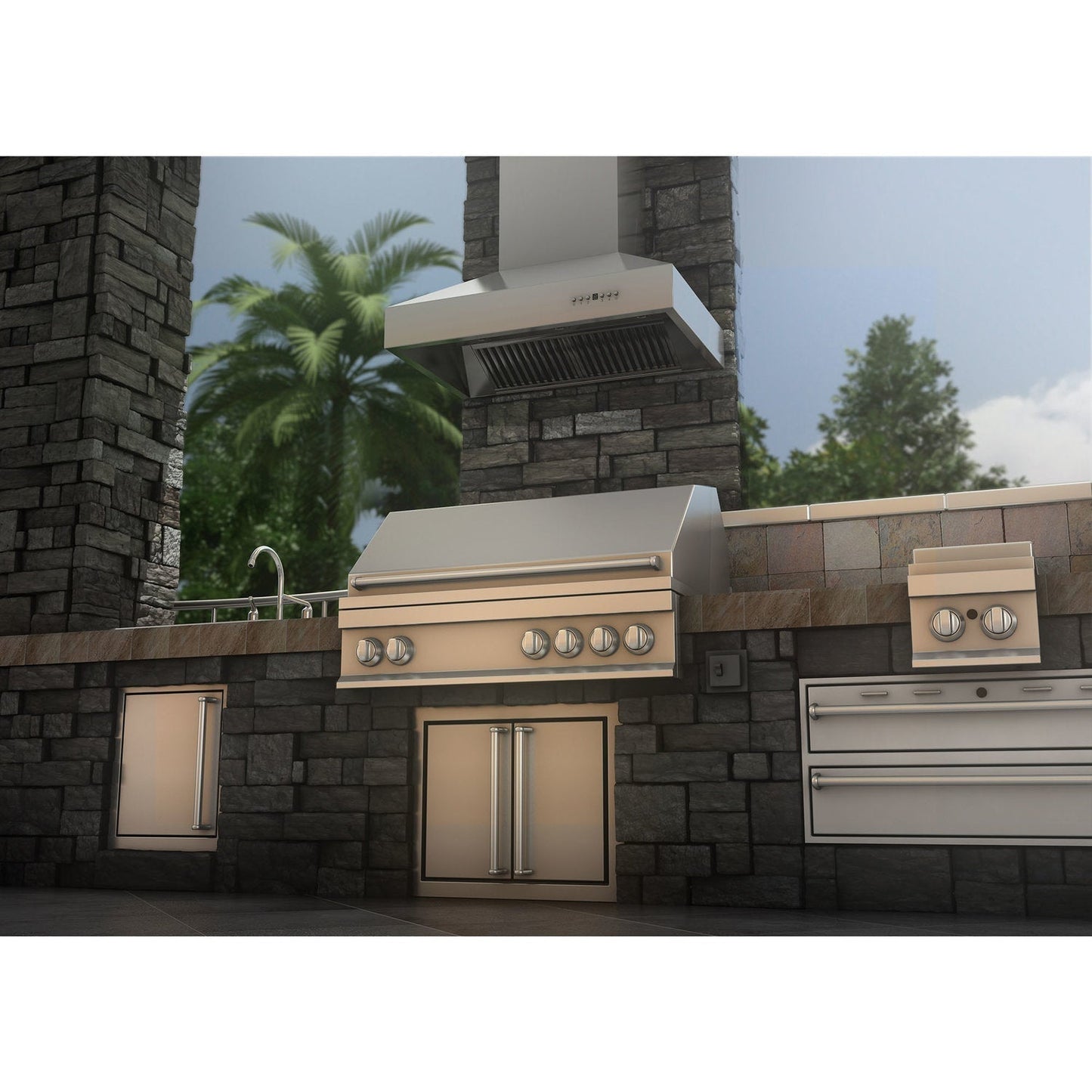 ZLINE 697 48" Outdoor Wall Mount Range Hood in Stainless Steel