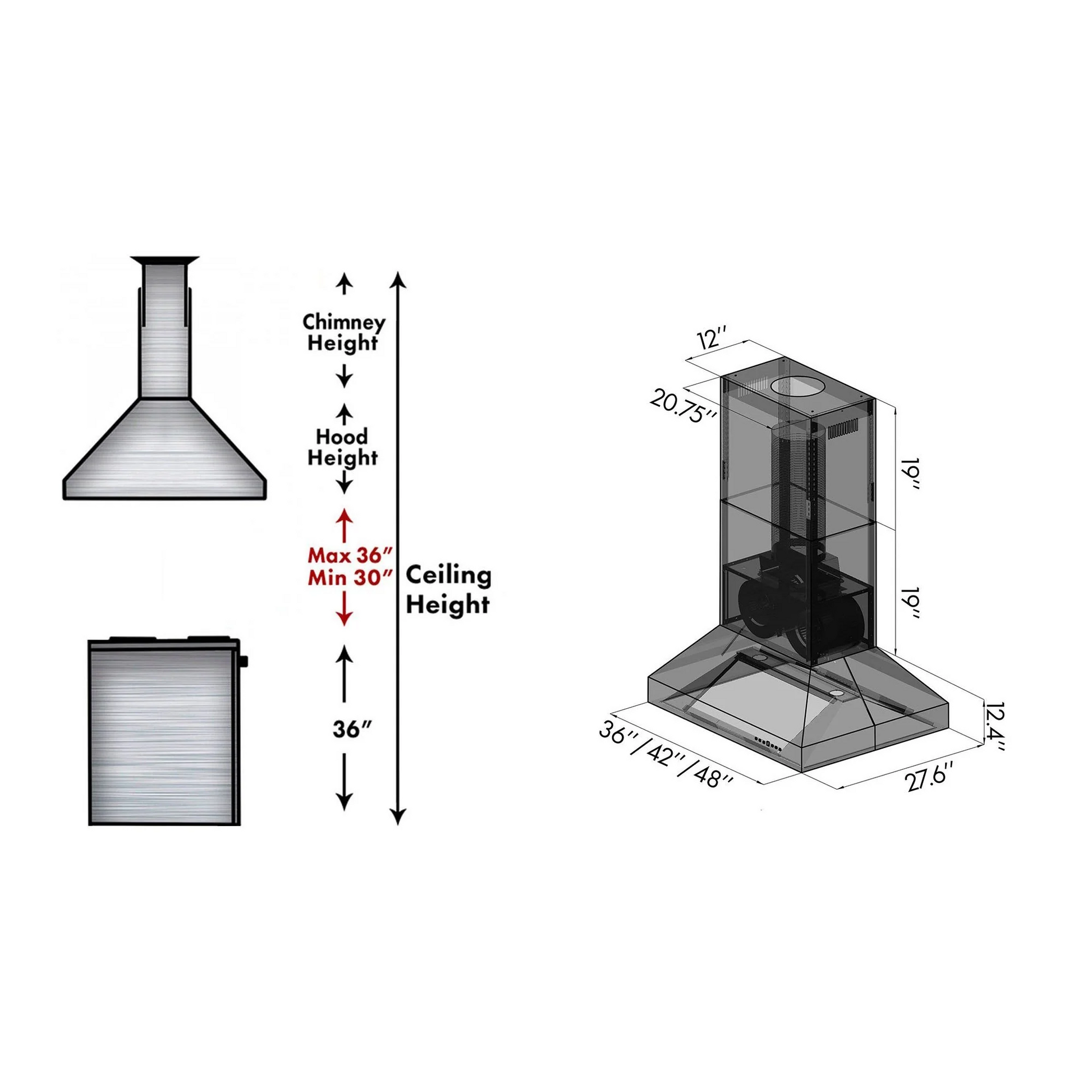 ZLINE 697i 48" Stainless Steel Outdoor Island Mount Range Hood