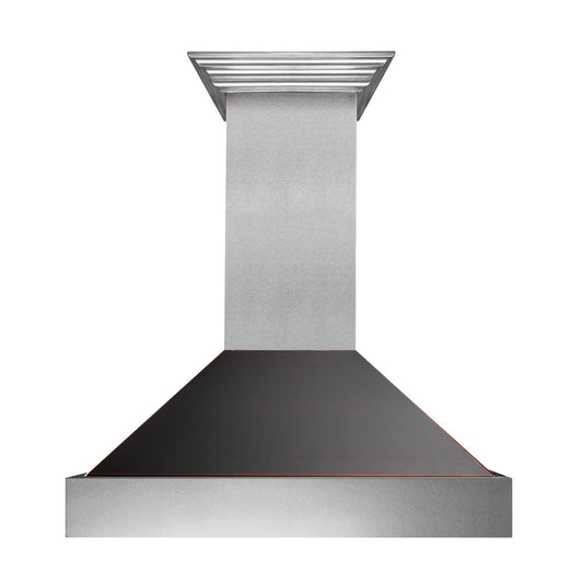 ZLINE 8654 30" DuraSnow Stainless Steel Range Hood With Oil Rubbed Bronze Shell