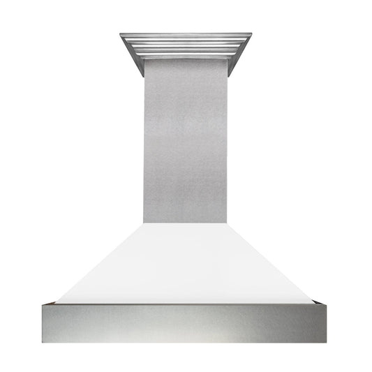 ZLINE 8654 30" DuraSnow Stainless Steel Range Hood with White Matte Shell